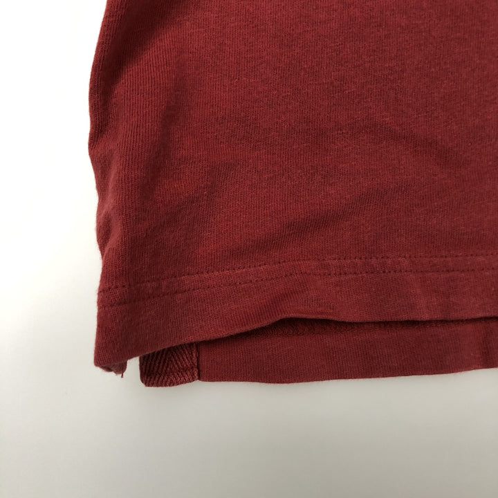 Eddie Bauer Henley neck short-sleeved T-shirt, men's size XL. cotton red type Vintage Second Hand