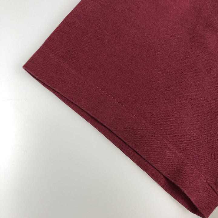 Ralph Lauren POLO by Ralph Lauren V-neck short-sleeved T-shirt with a single logo, men's size M (approx.) cotton Red type red-purple Vintage Second Hand
