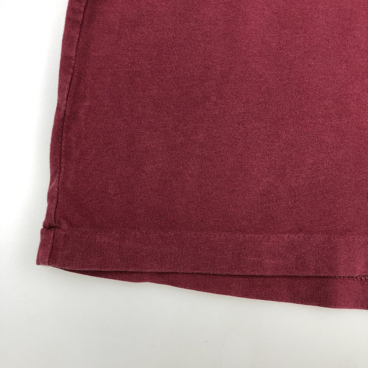Ralph Lauren POLO by Ralph Lauren V-neck short-sleeved T-shirt with a single logo, men's size M (approx.) cotton Red type red-purple Vintage Second Hand