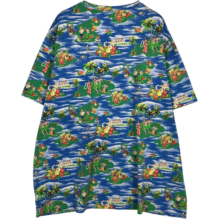 Ralph Lauren POLO RALPH LAUREN all-over print short-sleeved pocket t-shirt, men's size XXL equivalent. cotton blue type Vintage Second Hand