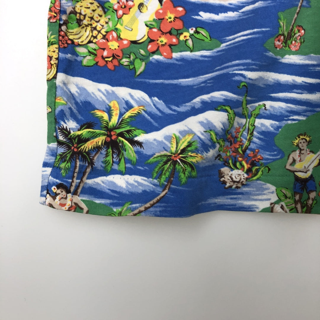 Ralph Lauren POLO RALPH LAUREN all-over print short-sleeved pocket t-shirt, men's size XXL equivalent. cotton blue type Vintage Second Hand