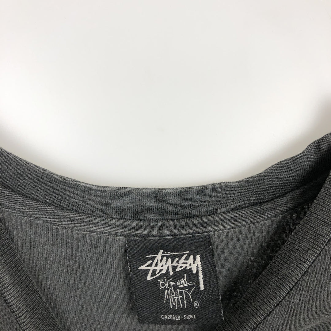 Stussy Big and Meaty Surf Skate T-Shirt, Men's Size L (approx.) cotton black type Vintage Second Hand
