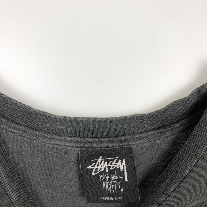 Stussy Big and Meaty Surf Skate T-Shirt, Men's Size L (approx.) cotton black type Vintage Second Hand