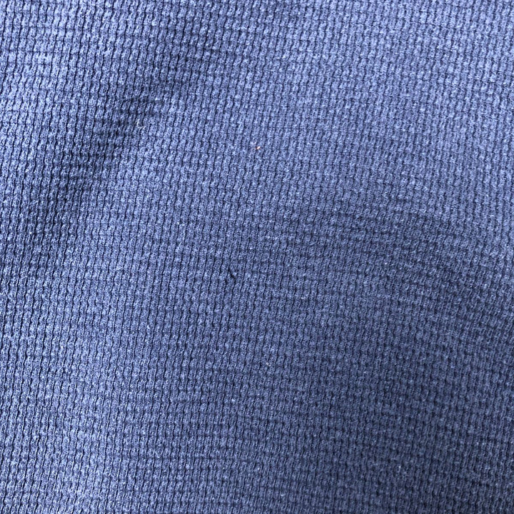 Ralph Lauren POLO RALPH LAUREN Henley Neck Thermal Short-Sleeve T-Shirt with One-Point Logo, Men's Size M (approx.) cotton navy blue type Vintage Second Hand
