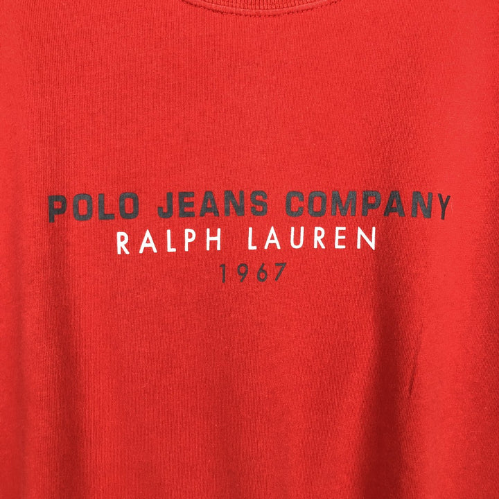 00'S Ralph Lauren POLO JEANS COMPANY short sleeve logo T-shirt men's size L cotton red type Vintage Second Hand