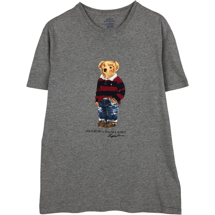 Ralph Lauren POLO RALPH LAUREN Polo Bear Short-Sleeve Printed T-Shirt, Men's Size S (approx.) cotton gray type Vintage Second Hand