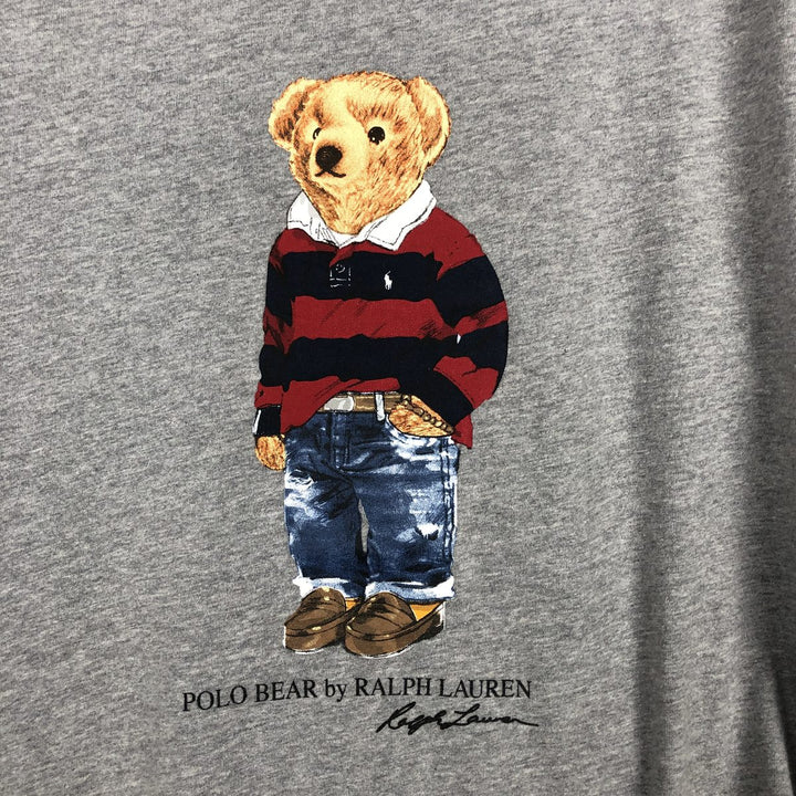 Ralph Lauren POLO RALPH LAUREN Polo Bear Short-Sleeve Printed T-Shirt, Men's Size S (approx.) cotton gray type Vintage Second Hand