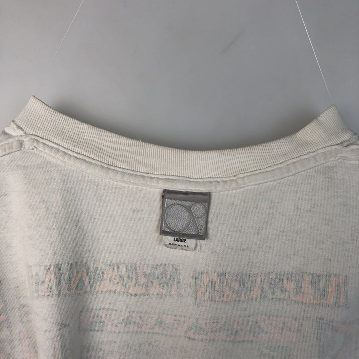 90'S Ocean Pacific short-sleeved printed T-shirt, made in the USA, men's size L equivalent. cotton white type Vintage Second Hand