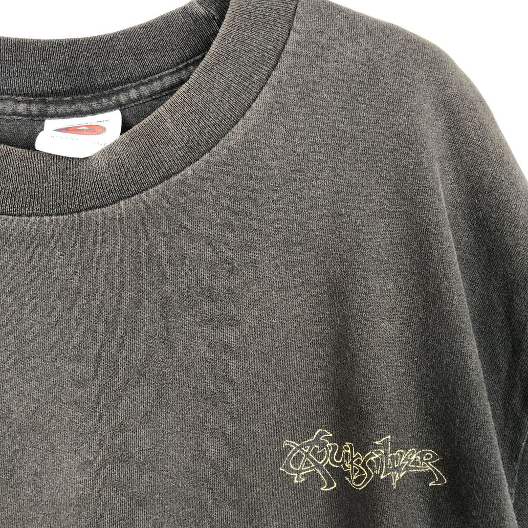 90'S Quiksilver surf/skate t-shirt, made in USA, men's size L equivalent, vintage. cotton black type Vintage Second Hand