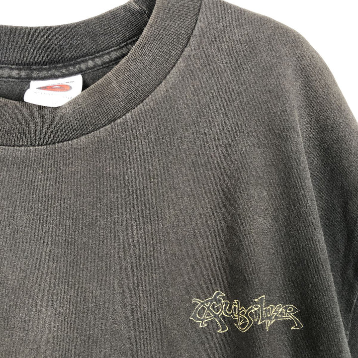 90'S Quiksilver surf/skate t-shirt, made in USA, men's size L equivalent, vintage. cotton black type Vintage Second Hand