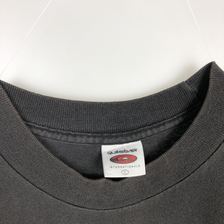 90'S Quiksilver surf/skate t-shirt, made in USA, men's size L equivalent, vintage. cotton black type Vintage Second Hand