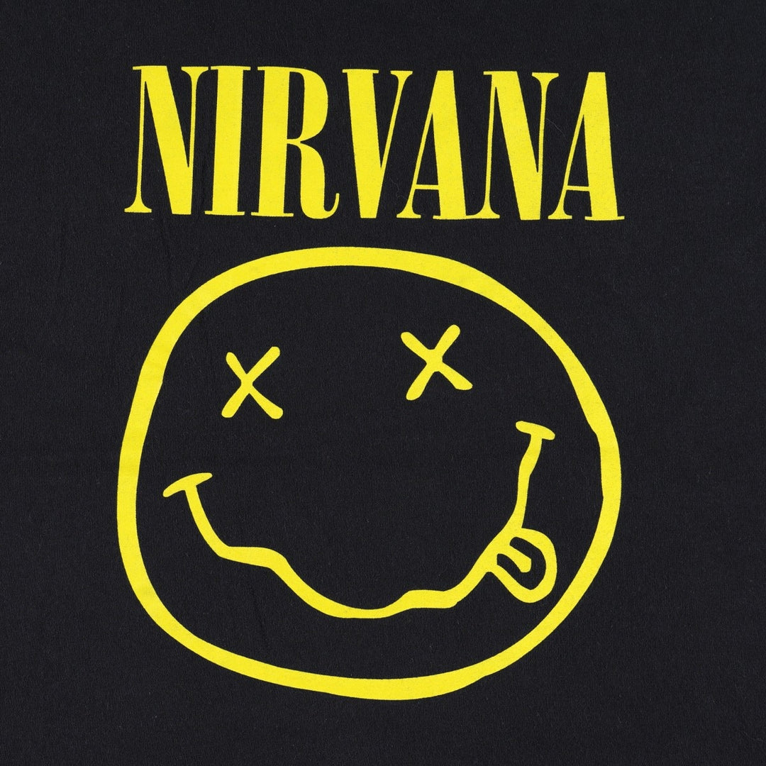 NIRVANA Nirvana Band T-shirt, Band T, Men's L size cotton black type Vintage Second Hand