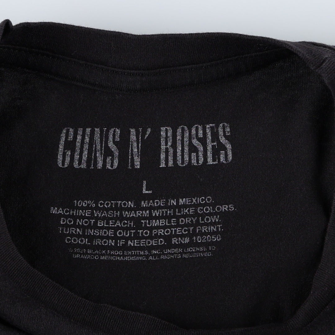 Guns N' Roses Band T-shirt, Band T, Men's L size cotton black type Vintage Second Hand