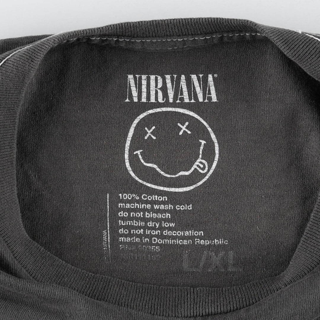 NIRVANA Nirvana Band T-shirt, Band T, Men's XL size cotton Charcoal Vintage Second Hand