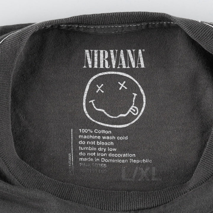 NIRVANA Nirvana Band T-shirt, Band T, Men's XL size cotton Charcoal Vintage Second Hand