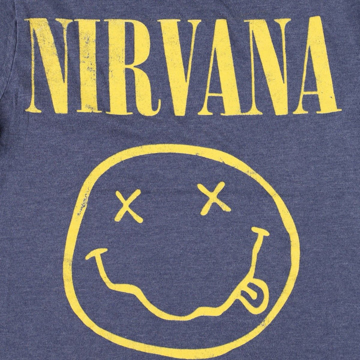 NIRVANA Nirvana Band T-shirt, Band T, Men's S size cotton blue type Vintage Second Hand
