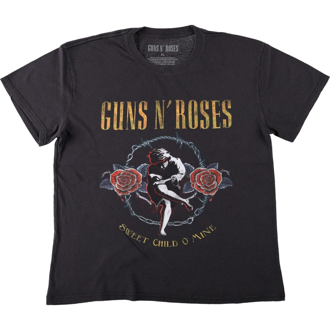 Guns N' Roses Band T-shirt, Band T, Men's XL size cotton black type Vintage Second Hand