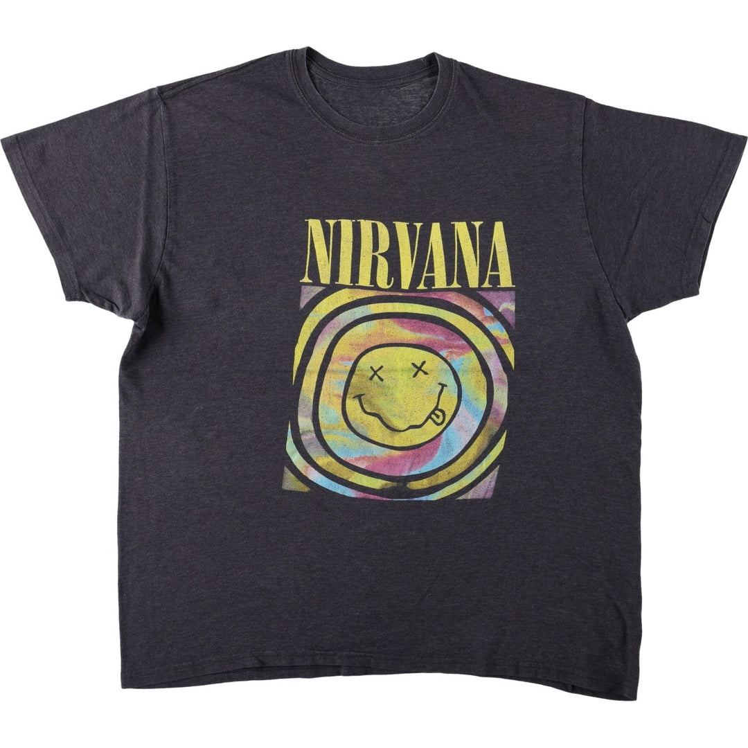 NIRVANA Nirvana Band T-shirt, Band T, Men's XL size unclear black type Vintage Second Hand