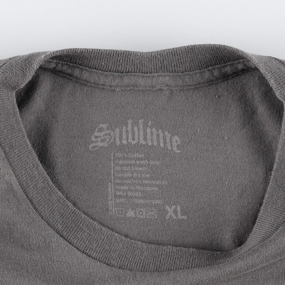 SUBLIME Band T-shirt, Men's XL size cotton Charcoal Vintage Second Hand