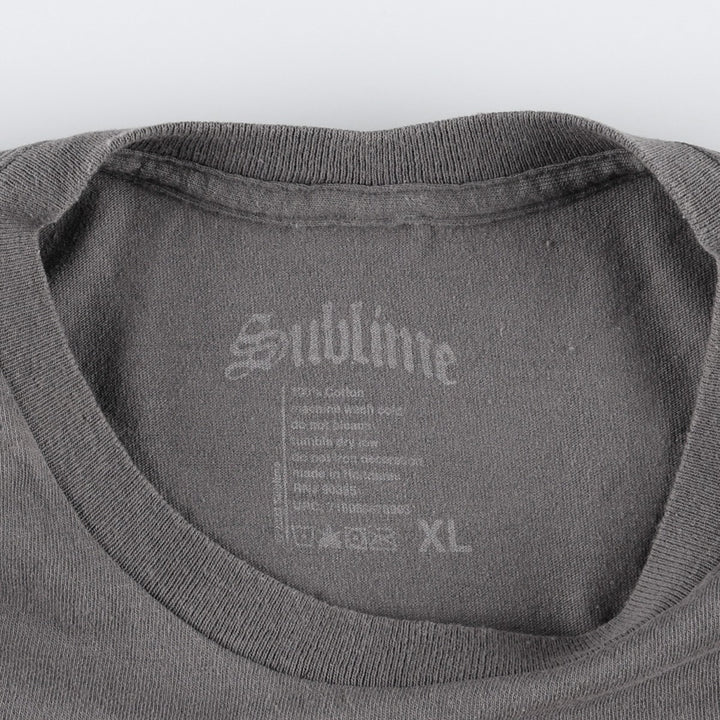 SUBLIME Band T-shirt, Men's XL size cotton Charcoal Vintage Second Hand