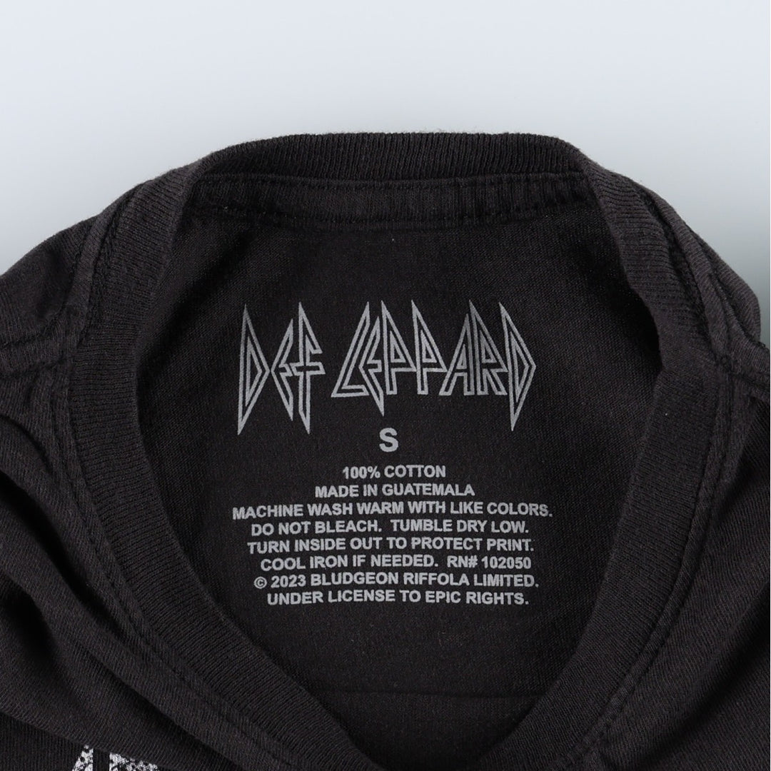 DEF LEPPARD Leopard Pattern Band T-Shirt (Men's Size S) cotton black type Vintage Second Hand