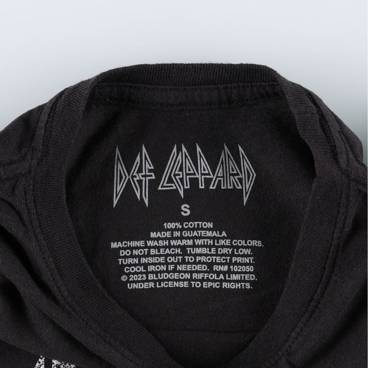DEF LEPPARD Leopard Pattern Band T-Shirt (Men's Size S) cotton black type Vintage Second Hand