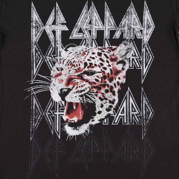 DEF LEPPARD Leopard Pattern Band T-Shirt (Men's Size S) cotton black type Vintage Second Hand