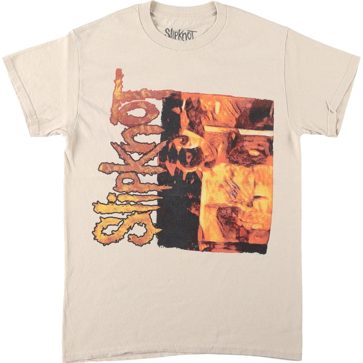 Slipknot Band T-shirt, Band T, Men's M size cotton beige type brown Vintage Second Hand