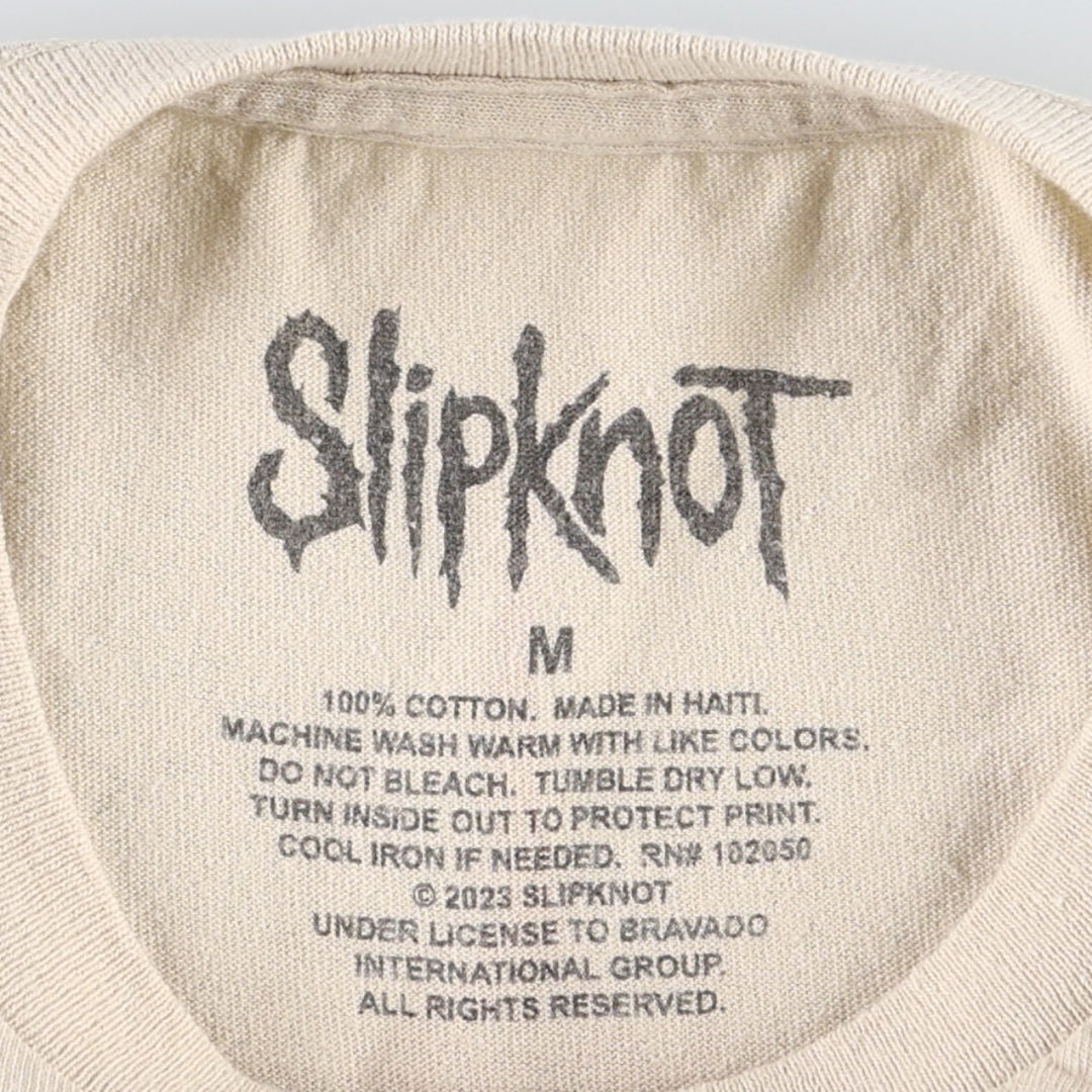 Slipknot Band T-shirt, Band T, Men's M size cotton beige type brown Vintage Second Hand