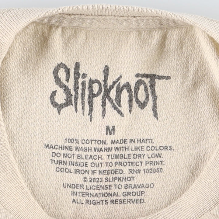 Slipknot Band T-shirt, Band T, Men's M size cotton beige type brown Vintage Second Hand