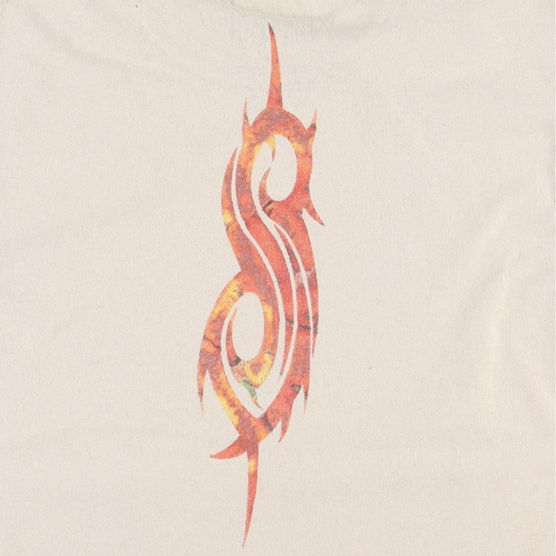 Slipknot Band T-shirt, Band T, Men's M size cotton beige type brown Vintage Second Hand