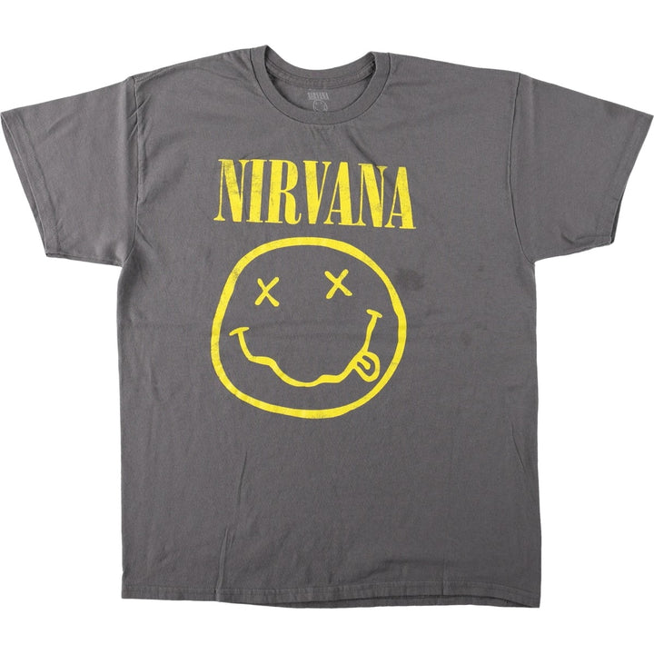NIRVANA Nirvana Band T-shirt, Band T, Men's L size cotton black type Vintage Second Hand