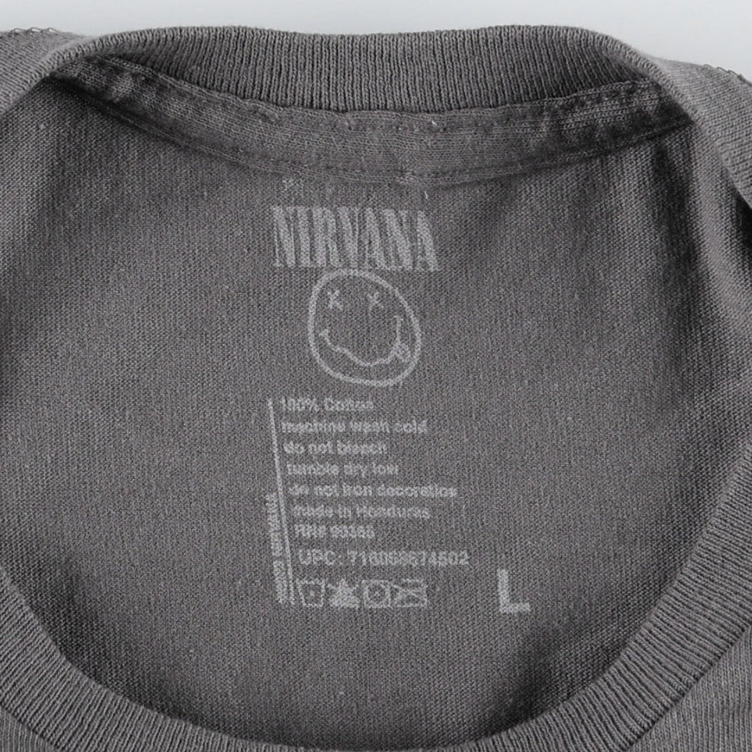 NIRVANA Nirvana Band T-shirt, Band T, Men's L size cotton black type Vintage Second Hand
