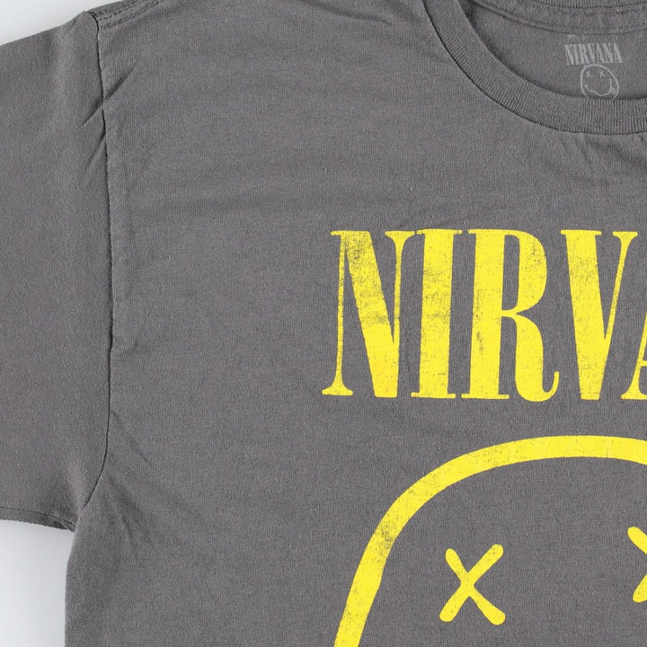 NIRVANA Nirvana Band T-shirt, Band T, Men's L size cotton black type Vintage Second Hand