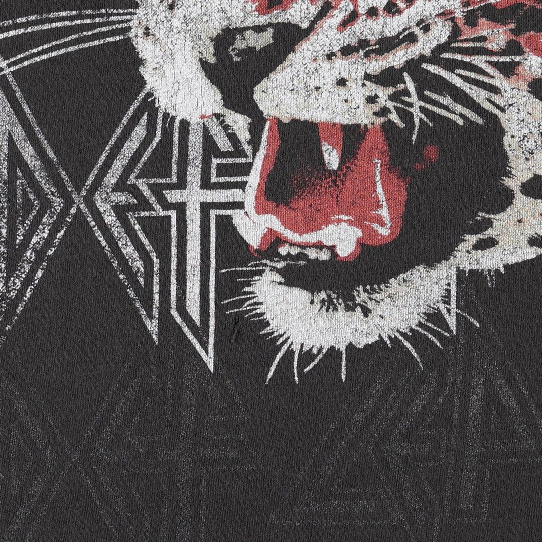 DEF LEPPARD Def Leppard Leopard Pattern Band T-shirt Band Tee Men's XL equivalent cotton black type Vintage Second Hand