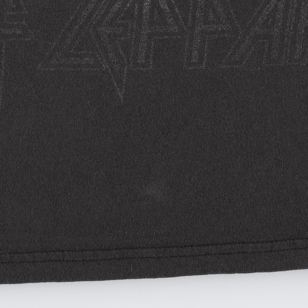 DEF LEPPARD Def Leppard Leopard Pattern Band T-shirt Band Tee Men's XL equivalent cotton black type Vintage Second Hand