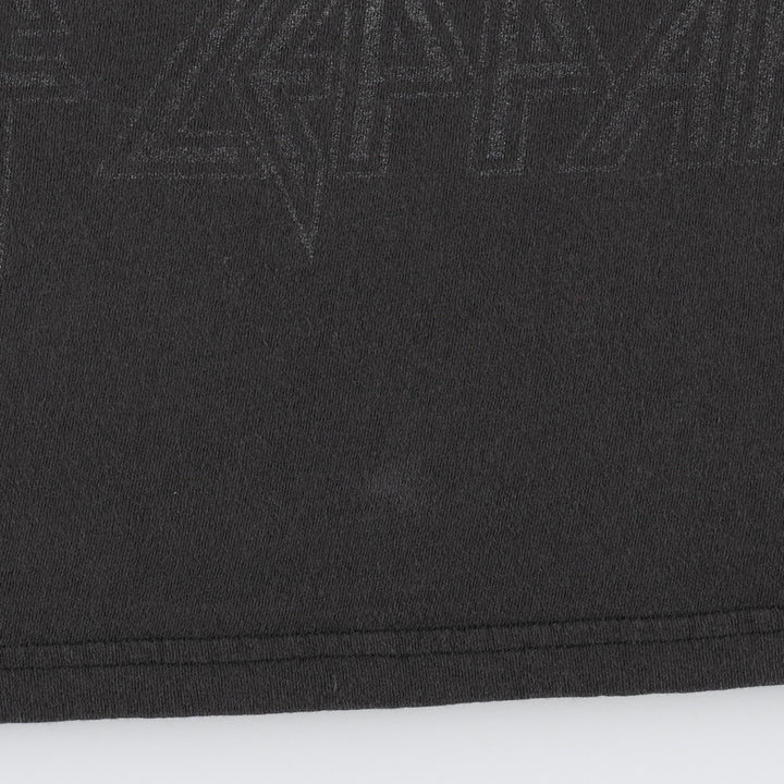 DEF LEPPARD Def Leppard Leopard Pattern Band T-shirt Band Tee Men's XL equivalent cotton black type Vintage Second Hand