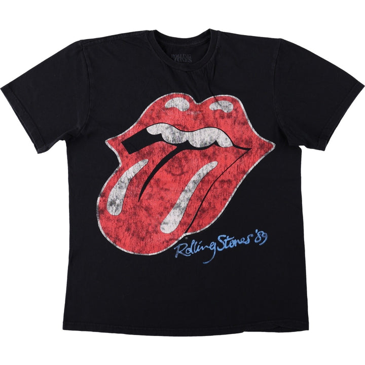 THE ROLLING STONES The Rolling Stones Band T-shirt Band T Men's M size cotton black type Vintage Second Hand