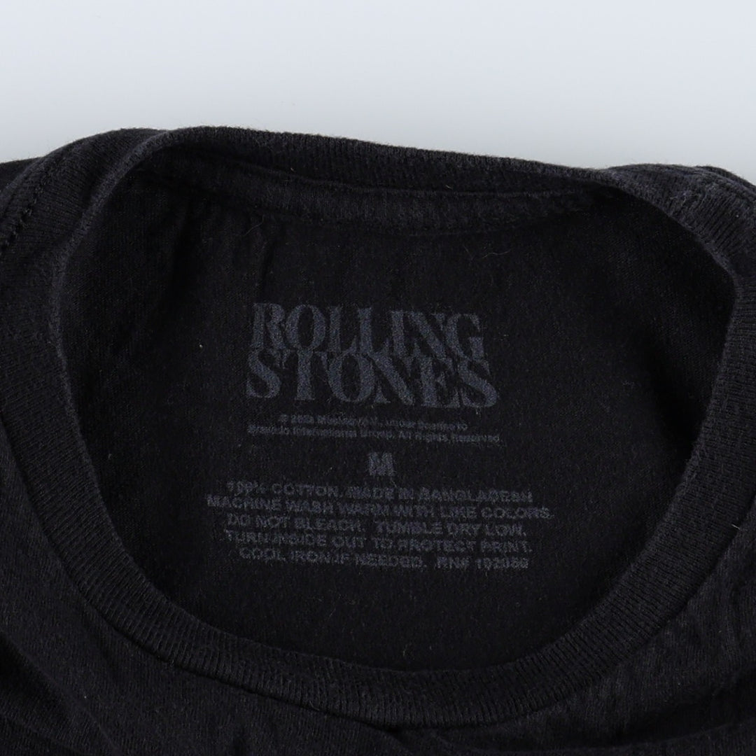 THE ROLLING STONES The Rolling Stones Band T-shirt Band T Men's M size cotton black type Vintage Second Hand