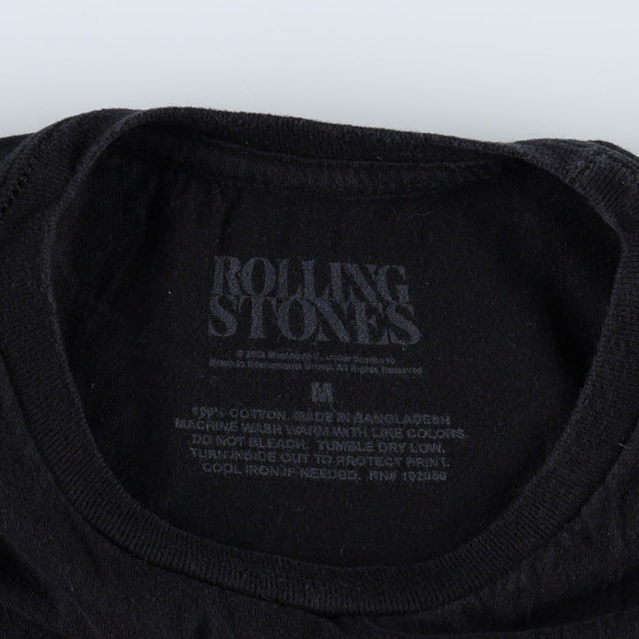 THE ROLLING STONES The Rolling Stones Band T-shirt Band T Men's M size cotton black type Vintage Second Hand