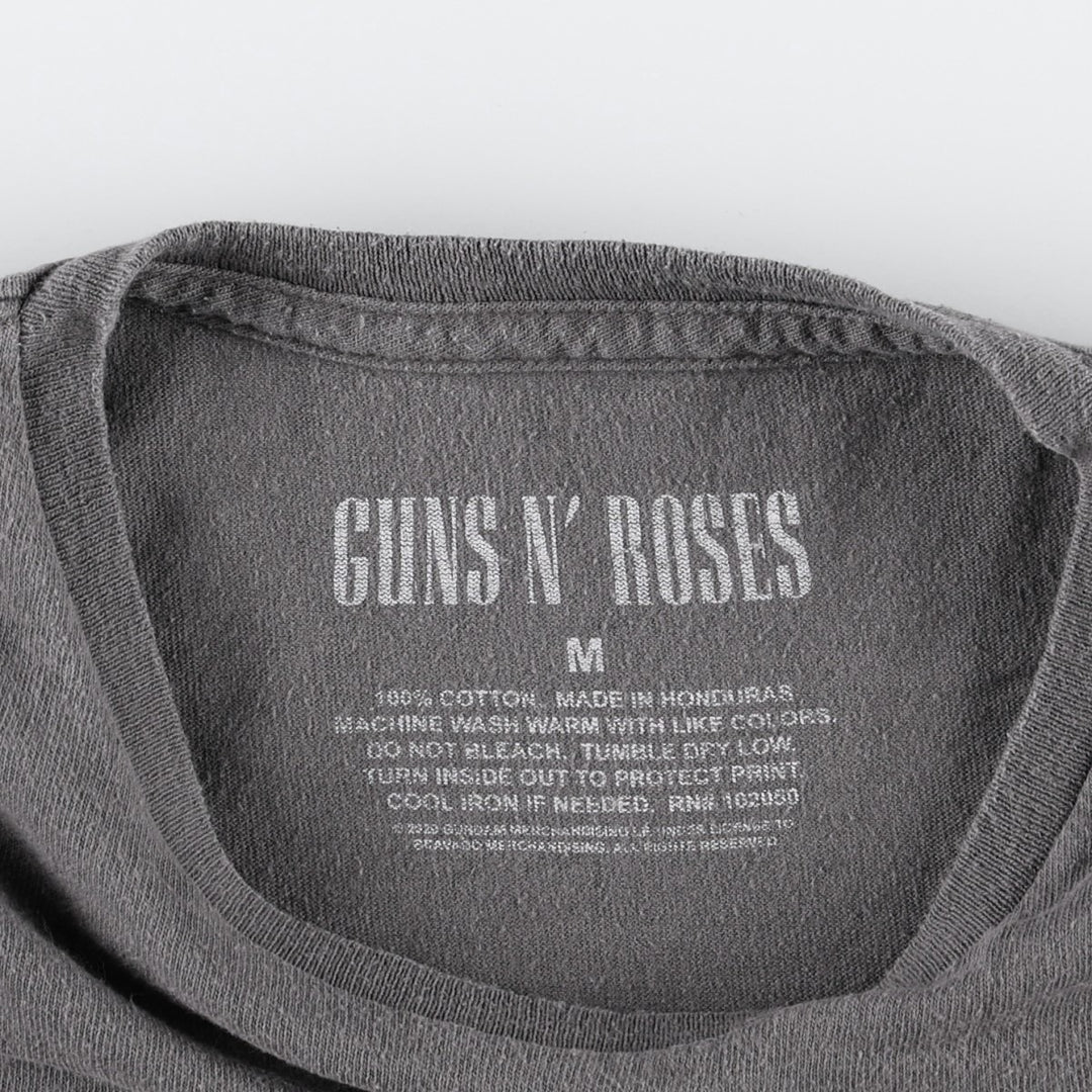 Guns N' Roses Band T-shirt, Men's M size cotton Charcoal Vintage Second Hand