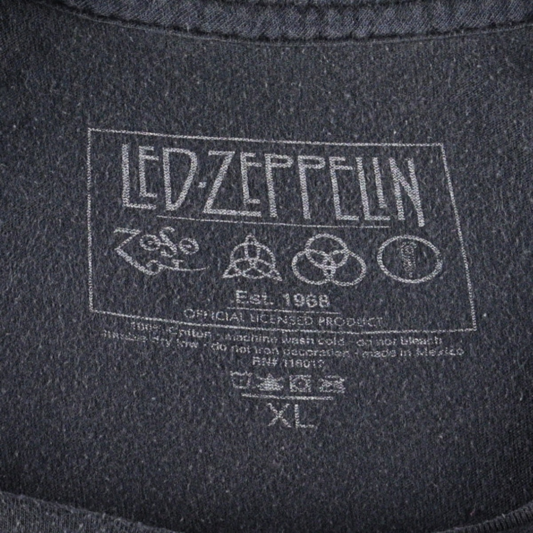 Led Zeppelin Band T-Shirt, Band T, Men's XL cotton black type Vintage Second Hand
