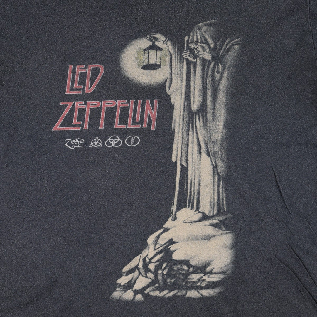 Led Zeppelin Band T-Shirt, Band T, Men's XL cotton black type Vintage Second Hand