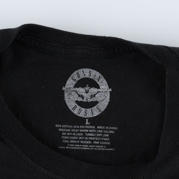 Guns N' Roses Band T-shirt, Band T, Men's L size cotton black type Vintage Second Hand