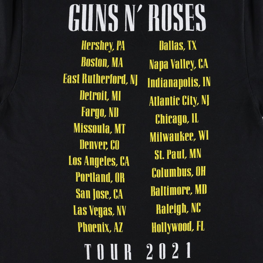 Guns N' Roses Band T-shirt, Band T, Men's L size cotton black type Vintage Second Hand