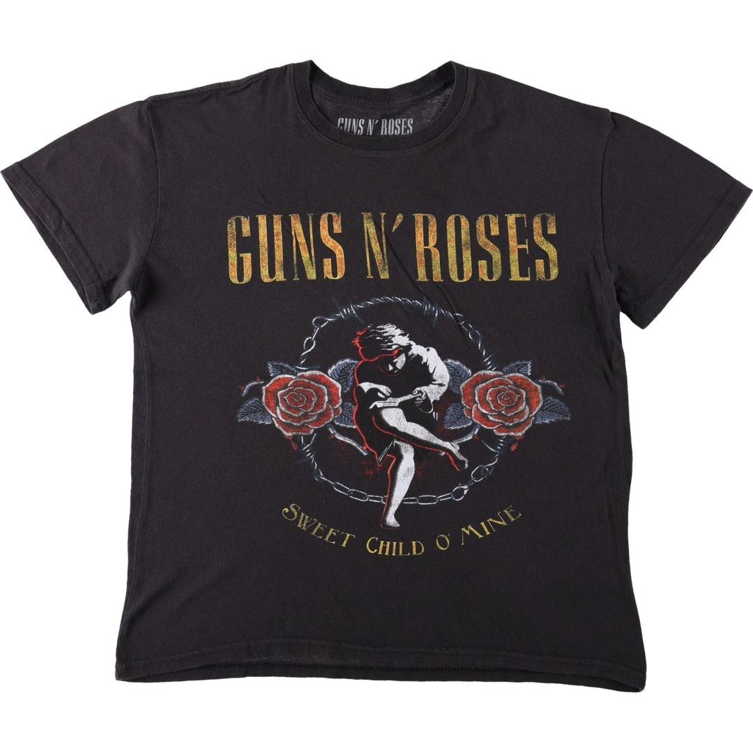 Guns N' Roses Band T-shirt, Men's M size cotton black type Vintage Second Hand