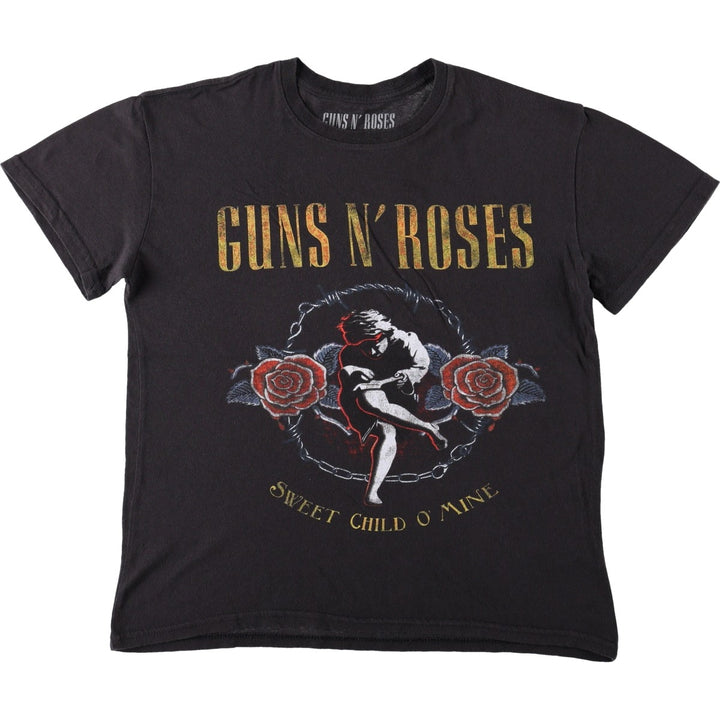 Guns N' Roses Band T-shirt, Men's M size cotton black type Vintage Second Hand