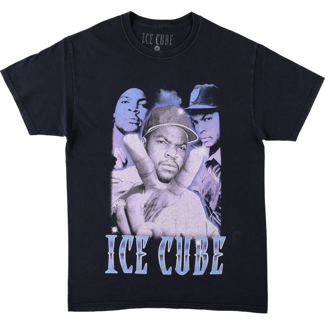 ICE CUBE Rap T-shirt, Men's M size unclear black type Vintage Second Hand