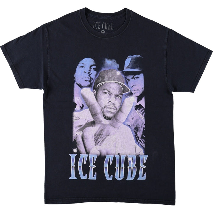 ICE CUBE Rap T-shirt, Men's M size unclear black type Vintage Second Hand