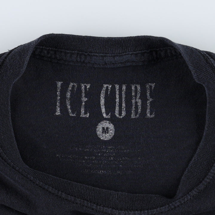 ICE CUBE Rap T-shirt, Men's M size unclear black type Vintage Second Hand